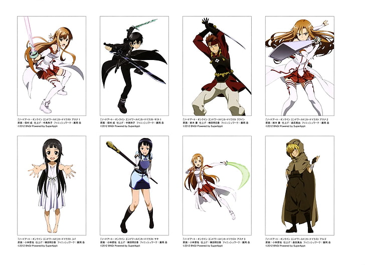 Sword Art Online, Argo (Sword Art Online), Asuna Yuuki, Kirito (Sword Art Online), Klein (Sword Art Online), Sachi (Sword Art Online), Yui (Sword Art Online), Fond d'écran HD