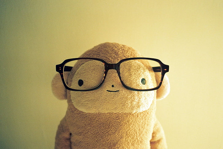 Gafas Monkey, gafas con monturas negras, Gracioso, mono, gafas, Fondo de pantalla HD