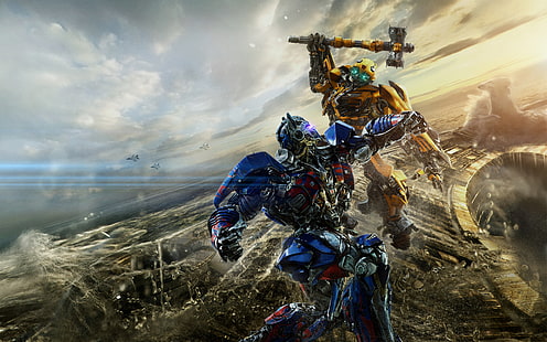 Bumblebee vs Optimus Prime Transformers Der letzte Ritter 5K, Transformers, Knight, Optimus, Prime, Last, Bumblebee, The, HD-Hintergrundbild HD wallpaper