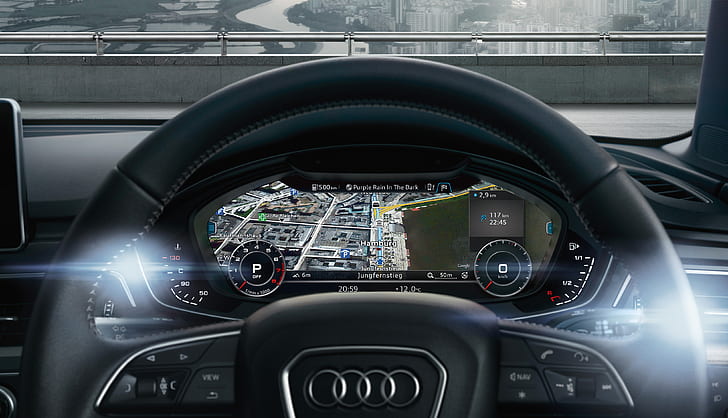 Audi A4, интериор, 4K, HD тапет