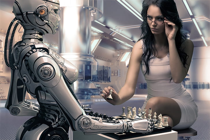 szachy, sztuczna inteligencja, ludzka inteligencja, Tapety HD