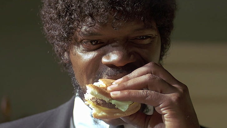 hamburguesas, comer, Pulp Fiction, Jules Winnfield, Samuel L. Jackson, películas, Fondo de pantalla HD