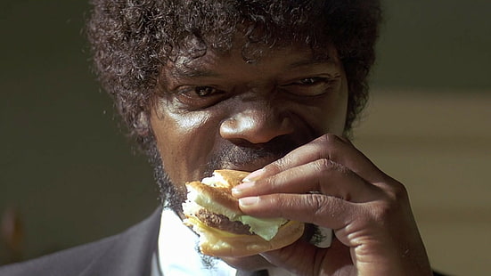 hamburguesas, comer, Pulp Fiction, Jules Winnfield, Samuel L. Jackson, películas, Fondo de pantalla HD HD wallpaper