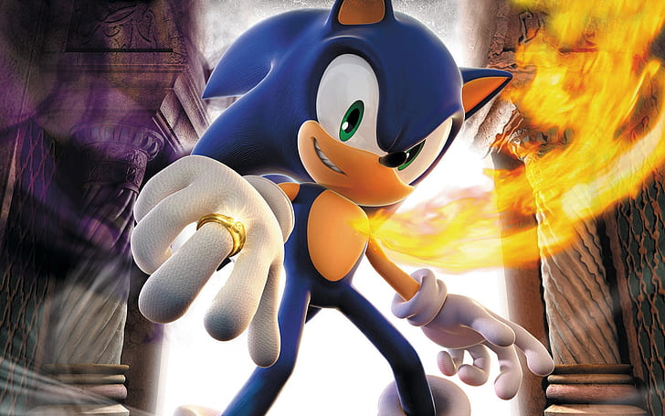 Fire Hedgehog SONIC 7 RINGS Video Game Sonic HD Seni, Api, Landak, Tujuh Cincin, Sonic, Sonic Landak, Wallpaper HD