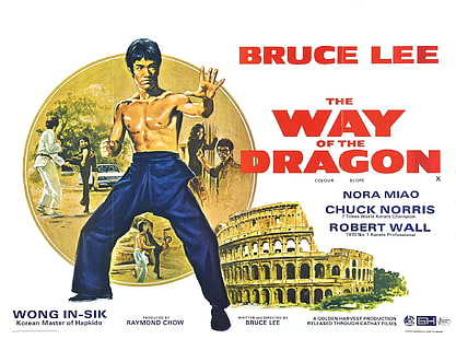 Film, La voie du dragon, Bruce Lee, Affiche, Fond d'écran HD HD wallpaper