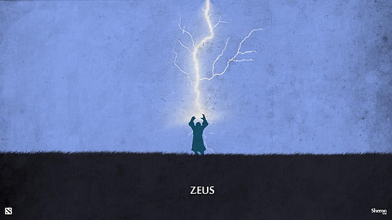 Ilustración de Zeus, Dota 2, Zeus, Sheron1030, Zeus (DoTa2), videojuegos, Fondo de pantalla HD HD wallpaper