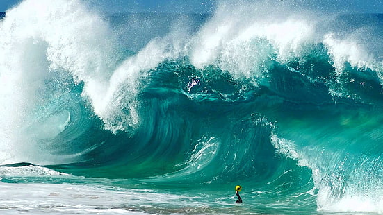 ocean waves wallpaper, sea, waves, beach, water, turquoise, splashes, HD wallpaper HD wallpaper