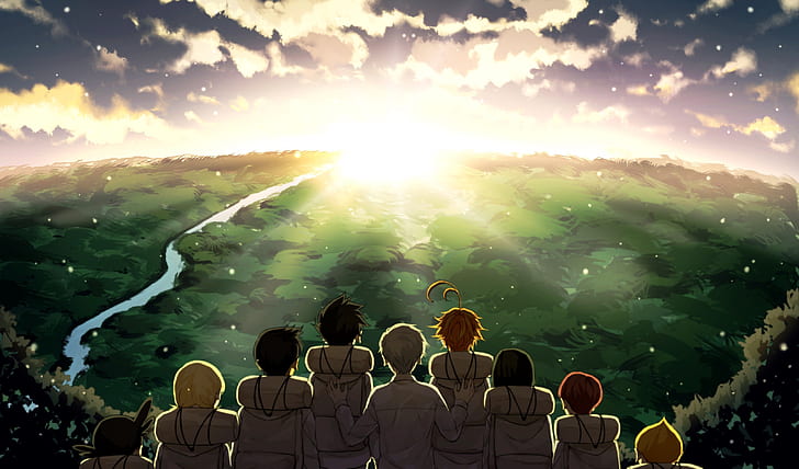 Anime, das versprochene Nimmerland, HD-Hintergrundbild