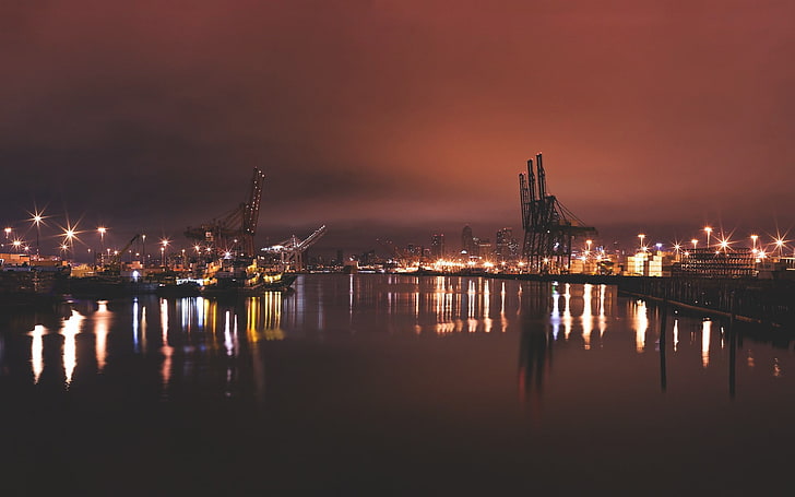 stadsbilden vid vatten, stadsbilden, vatten, hamnar, Hamburg, HD tapet