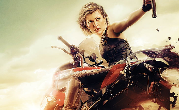 meilleurs films, armes à feu, Milla Jovovich, Resident Evil: The Final Chapter, Fond d'écran HD