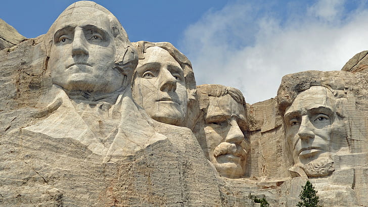 paysage, mont Rushmore, Thomas Jefferson, George Washington, Theodore Roosevelt, Abraham Lincoln, présidents, Fond d'écran HD