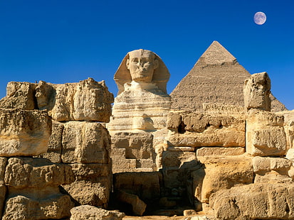 Великият сфинкс Гиза Египет HD, изграждане на пирамида и сфинкс, свят, пътуване, пътуване и свят, велик, Египет, сфинкс, Гиза, HD тапет HD wallpaper