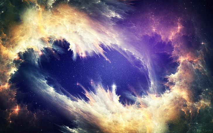 white and purple nebula, space, beauty, Dance, nebula, HD wallpaper
