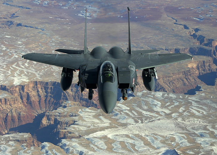 Avion de chasse noir, Jet Fighters, McDonnell Douglas F-15 Eagle, Fond d'écran HD