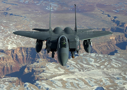 طائرة مقاتلة سوداء من طراز Jet Fighters من طراز McDonnell Douglas F-15 Eagle، خلفية HD HD wallpaper