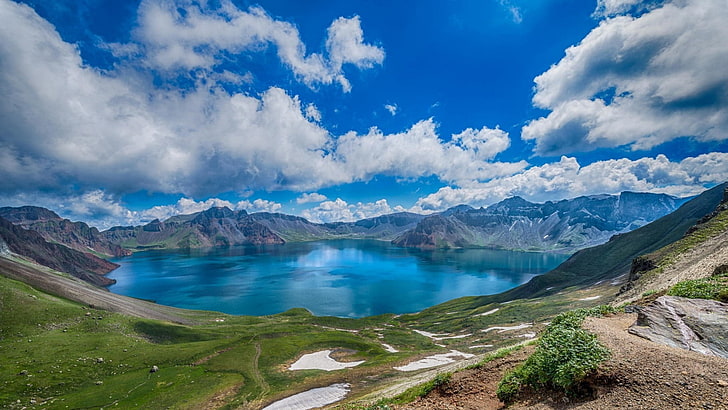 cuerpo de agua, paisaje, lago, montañas, China, al aire libre, Fondo de pantalla HD