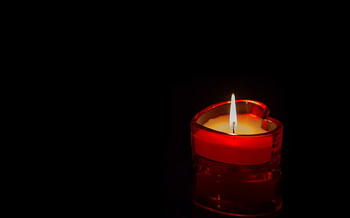 شمعة القلب ، شمعة على شكل قلب ، التصوير الفوتوغرافي ، 1920x1200 ، شمعة، خلفية HD HD wallpaper