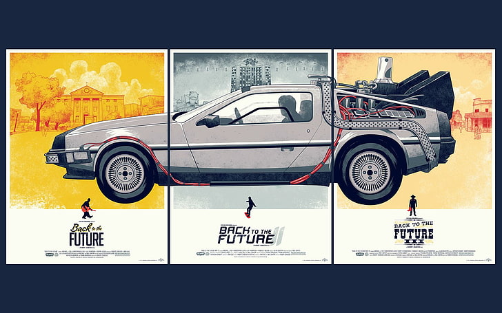 Retour vers le futur, films, DeLorean, voiture, Fond d'écran HD