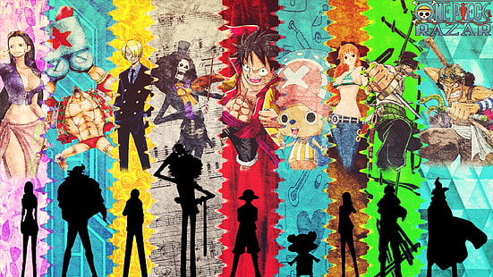 Fondo de pantalla de One Piece, Anime, One Piece, Brook (One Piece), Franky (One Piece), Monkey D. Luffy, Nami (One Piece), Nico Robin, Sanji (One Piece), Tony Tony Chopper, Usopp (One Piece)Zoro Roronoa, Fondo de pantalla HD HD wallpaper