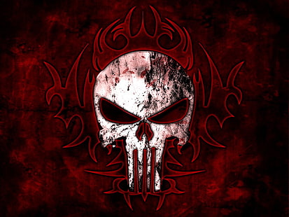 Logo Punishera, Komiksy, Punisher, Dark, Skull, Tapety HD HD wallpaper