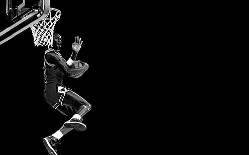 Michael Jordan, NBA, Michael Jordan, bola basket, Slam Dunk, Chicago Bulls, Nike, Air Jordan, Wallpaper HD HD wallpaper