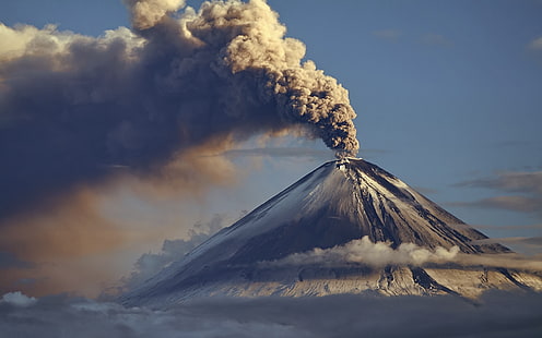Vulkan, vulkan, utbrott, rök, HD tapet HD wallpaper