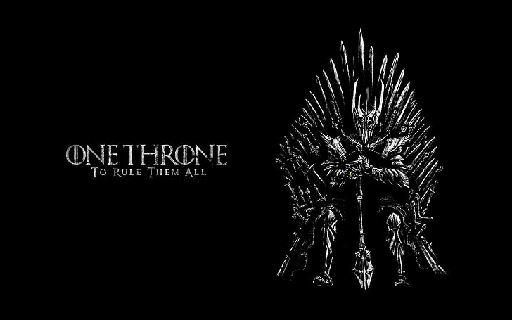One Throne To Rule Mereka Semua Lord of the Rings X Game of Thrones wallpaper digital, Game of Thrones, The Lord of the Rings, Sauron, Wallpaper HD