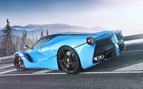 فيراري لافيراري ، سيارة ، سيارات زرقاء، خلفية HD HD wallpaper