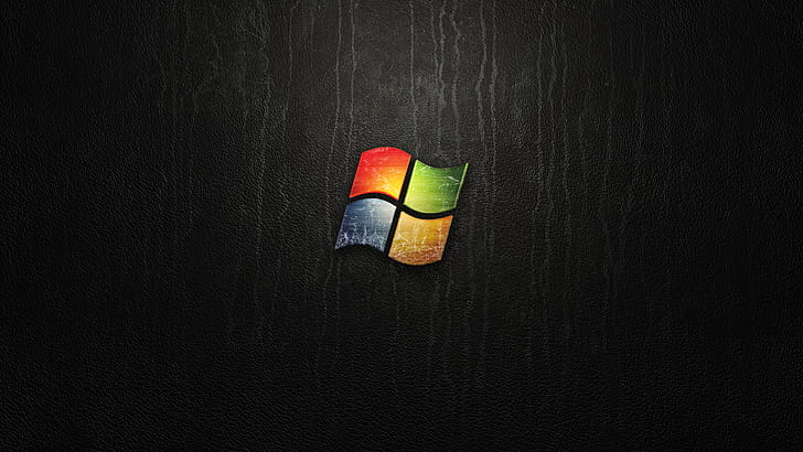 siyah, logo, deri, Windows, Microsoft, Windows 7, soyut, HD masaüstü duvar kağıdı