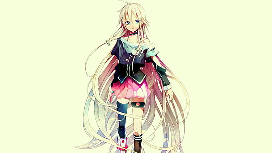 анимиран женски герой, Ia от вокалоид, аниме, IA (Vocaloid), Vocaloid, сини очи, руса, дълга коса, аниме момичета, HD тапет HD wallpaper