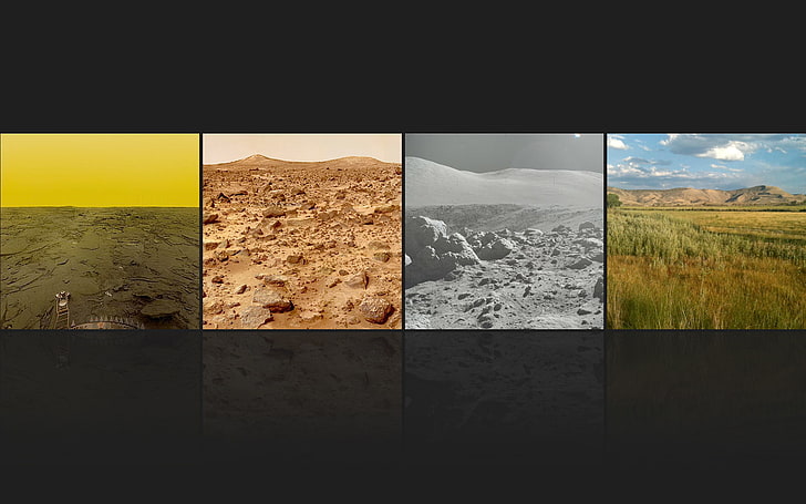 Venus', Mars', Moon's, and Earth's Surface, HD wallpaper