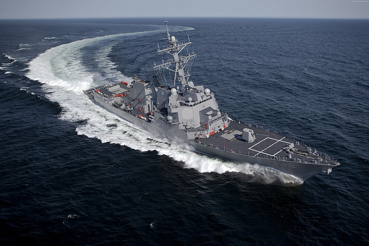 Американски флот, разрушител, море, маневра, клас Arleigh Burke, USS Jason Dunham, DDG-109, HD тапет