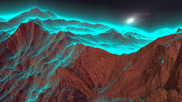 въздушна фотография, връх Еверест, Непал, планина, природа, изглед, нощ, Азия, HD тапет