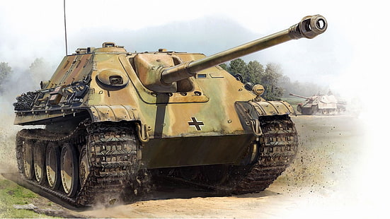 SAU, Jagdpanther, Tank fighter, artileri self-propelled Jerman, berat, Wallpaper HD HD wallpaper