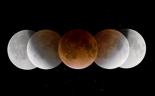 Fazy ​​księżyca, ilustracja księżyca, przestrzeń, księżyc, fazy, Tapety HD HD wallpaper