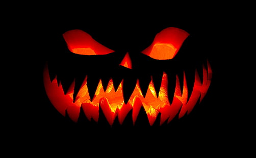 Happy Halloween 2017, svart Jack-O'-Lantern illustration, Helgdagar, Halloween, Mörk, Orange, Leende, Höst, Natt, Ljus, Bakgrund, Pumpa, Monster, Skrämmande, Spooky, Semester, Höst, Säsongsbetonad, Lantern, Traditionell, dekorationer , jackolantern, 2017, carvedpumpkin, carving, trickortreat, HD tapet HD wallpaper