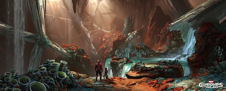 Guardians of the Galaxy (Spiel), Concept Art, Marvel Comics, Square Enix, ultrabreit, Star Lord, Rocket Raccoon, HD-Hintergrundbild HD wallpaper