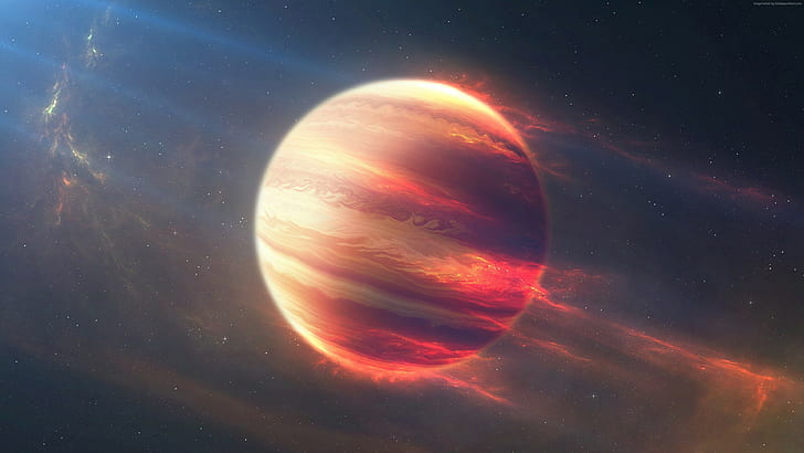 rote Planetenmalerei, Raum, Planet, HD-Hintergrundbild