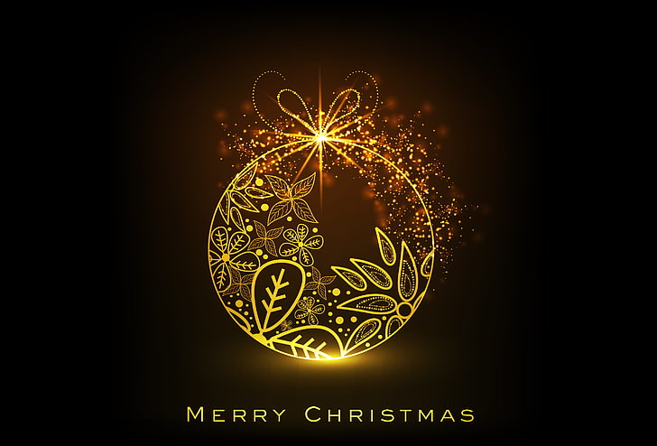 メリークリスマスの光の装飾、輝き、お祝いの言葉、メリークリスマス、クリスマスの装飾、 HDデスクトップの壁紙