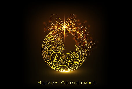 Feliz Navidad decoración luminosa, brillo, felicitaciones, feliz navidad, decoración navideña, Fondo de pantalla HD HD wallpaper