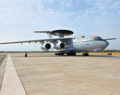 ВВС Индии, А-50ЭИ (Ил-76), военный самолет, HD обои HD wallpaper