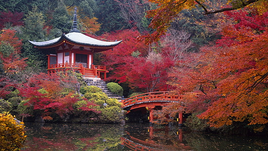 Japonia Kioto Daigo Jesienny krajobraz, Japonia, Kioto, Daigo, Jesień, Krajobraz, Tapety HD HD wallpaper