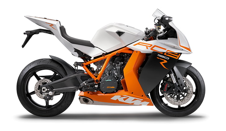 2013 KTM RC8 R, vit och orange sportcykel, Motorcyklar, KTM, hästbakgrunder, 2013, HD tapet