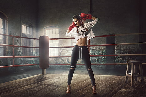 Boxer, Kriti Sanon, modèle, boxe, Fond d'écran HD HD wallpaper