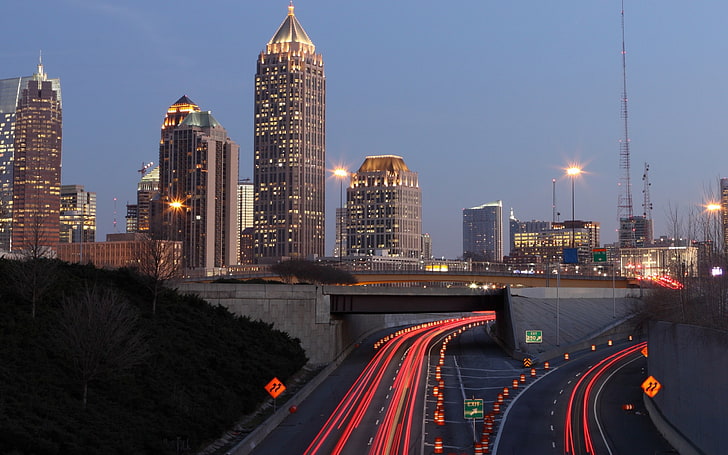 HD тапет за нощни градове в Атланта, HD тапет