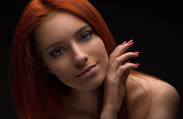 wanita, wajah, berambut merah, potret, Wallpaper HD