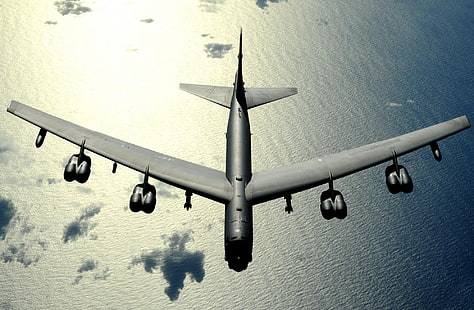 photography, aircraft, airplane, sea, Bomber, military aircraft, US Air Force, Boeing B-52 Stratofortress, HD wallpaper HD wallpaper