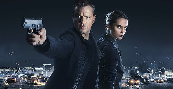 Matt Damon, Alicia Vikander, Jason Bourne, Fond d'écran HD HD wallpaper