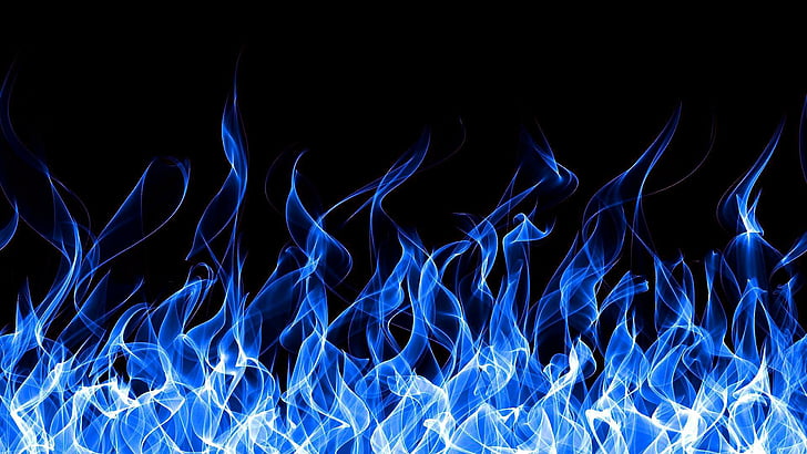 api, api, biru, gelap, seni digital, karya seni, grafik, Wallpaper HD