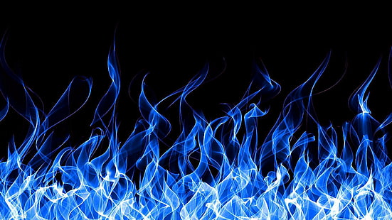 fire, flame, blue, dark, digital art, artwork, graphics, HD wallpaper HD wallpaper